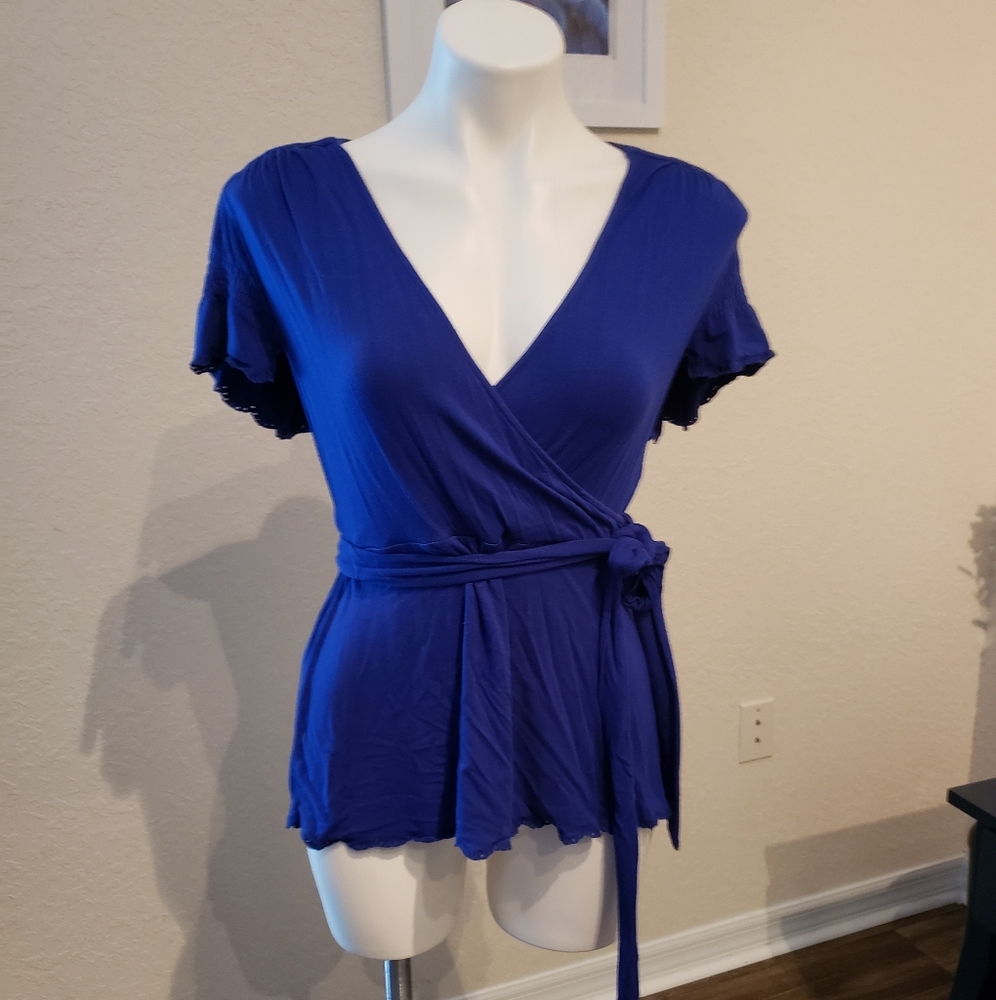 Royal Blue V neck top